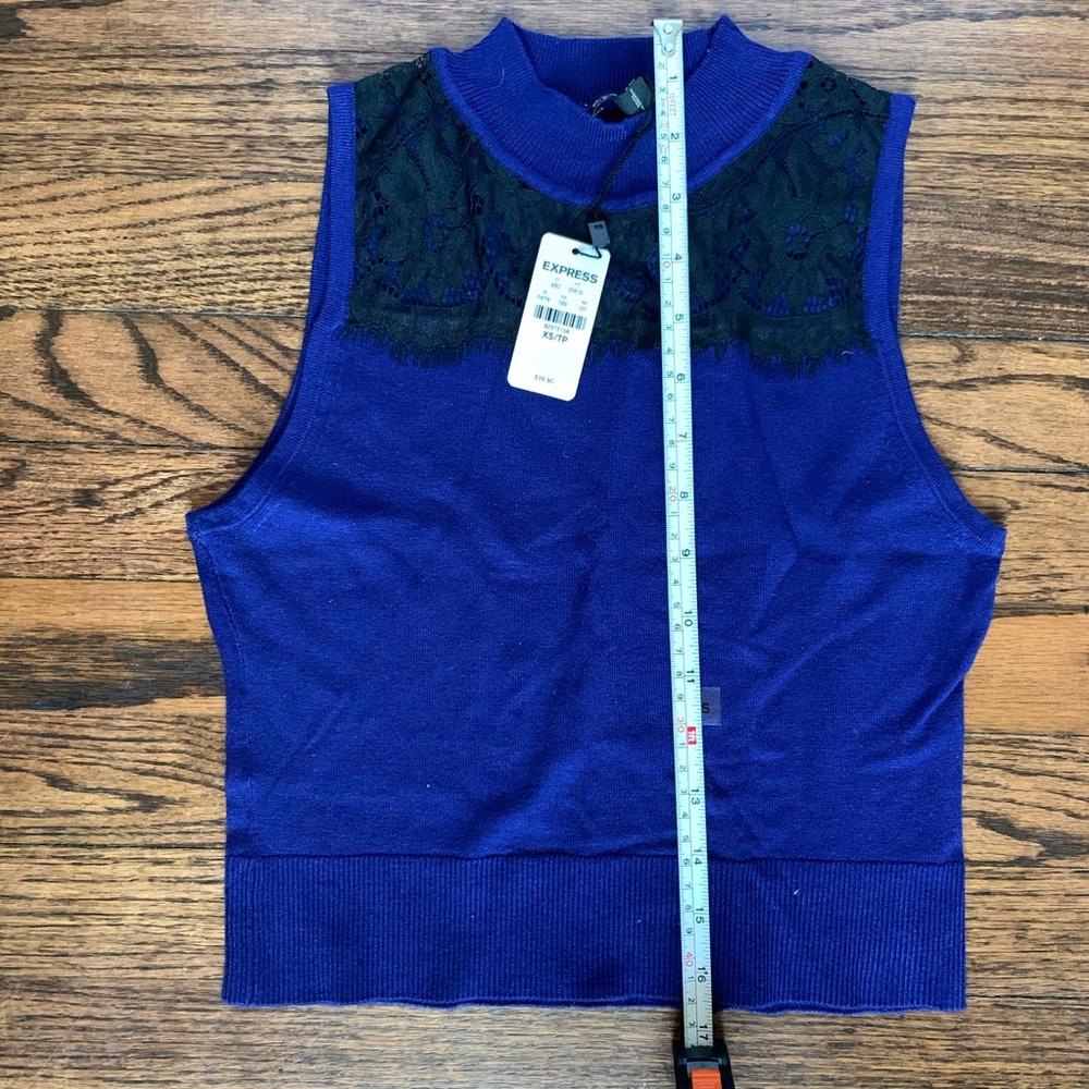 Express sleeveless turtleneck navy tank NWT